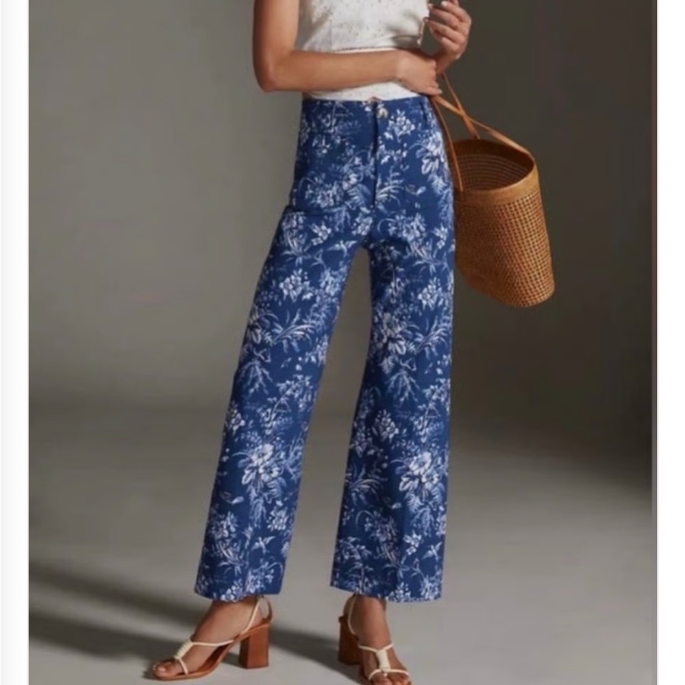 Maeve Blue and White Floral Pants “The Colette” - Picture 2 of 12